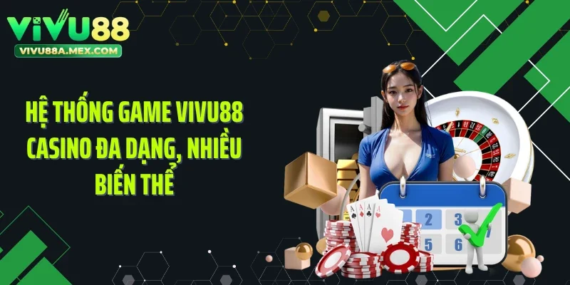 Hệ thống game Vivu88 Casino đa dạng, nhiều biến thể